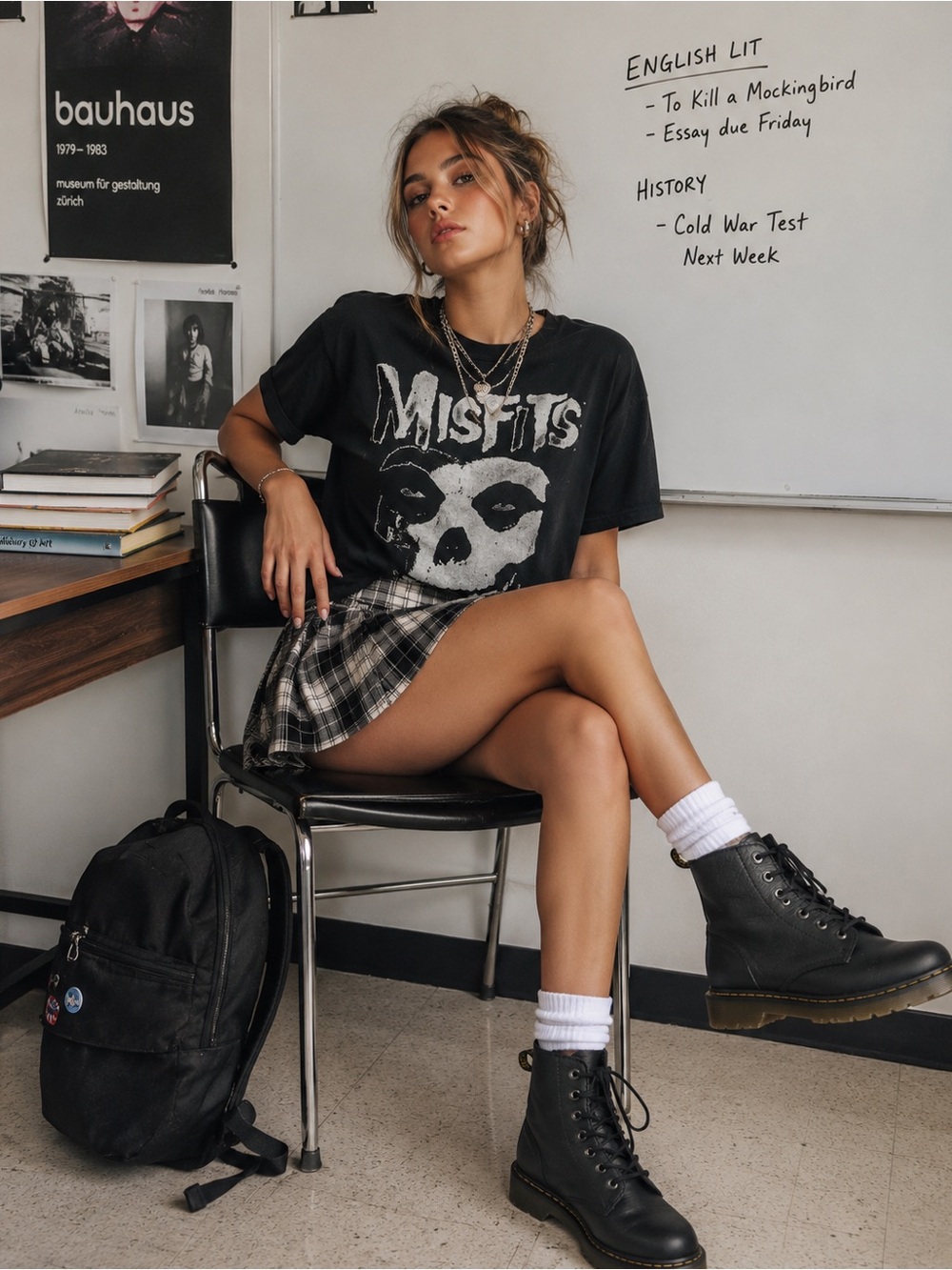 Dr. Martens Black Leather Lace-Up Combat Boots
